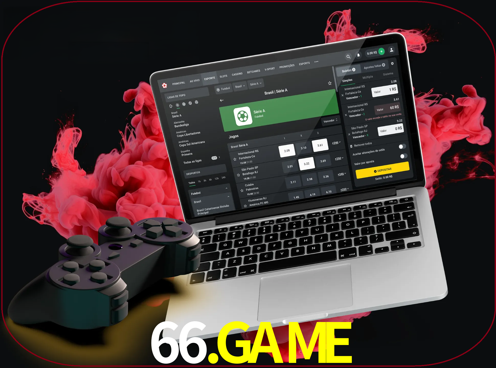 Visite a secção especial de jogos de vídeo em 66.game para descobrir em que jogos pode apostar e ganhar muito dinheiro.