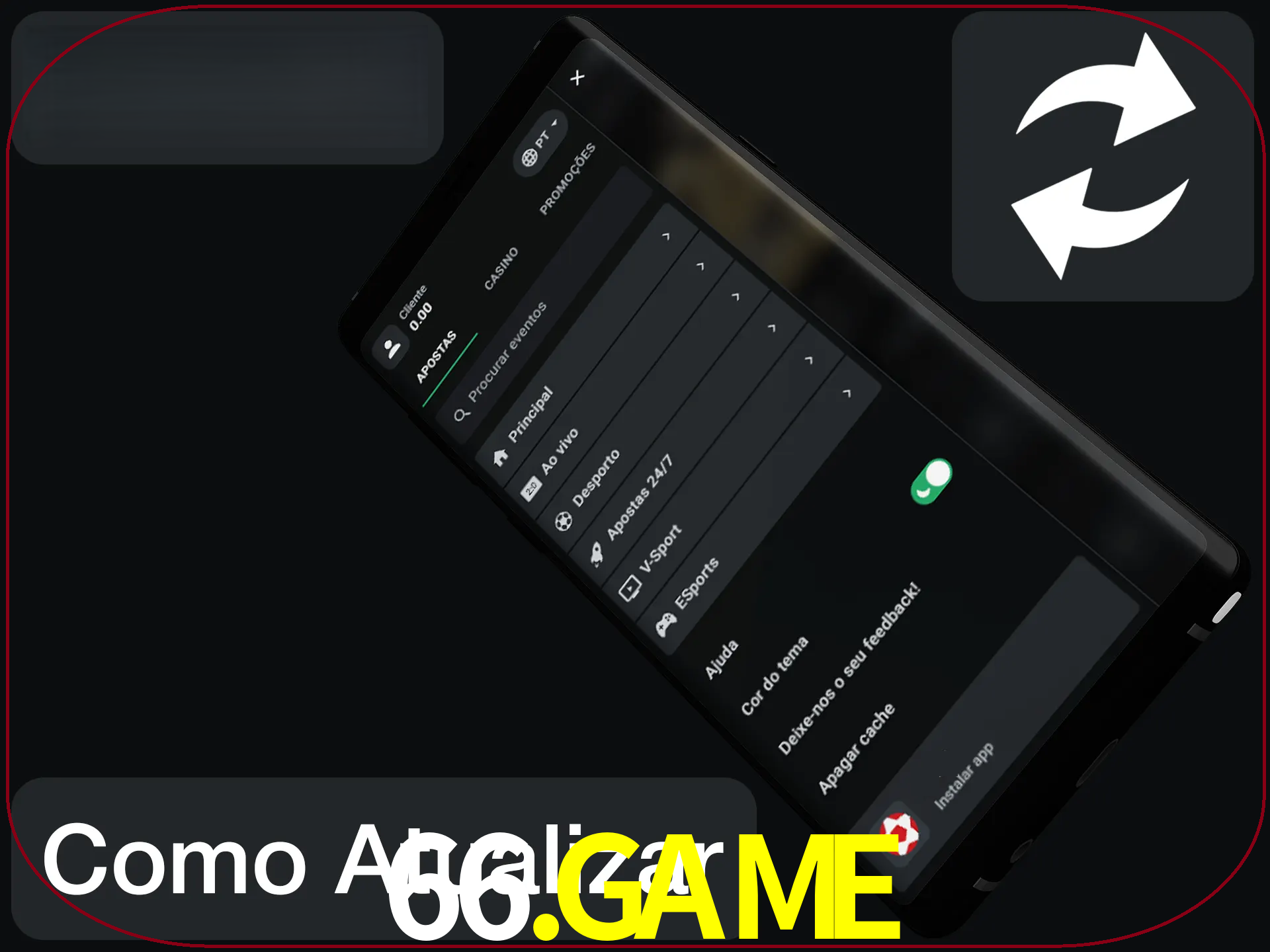 O aplicativo é atualizado automaticamente quando você faz o login.