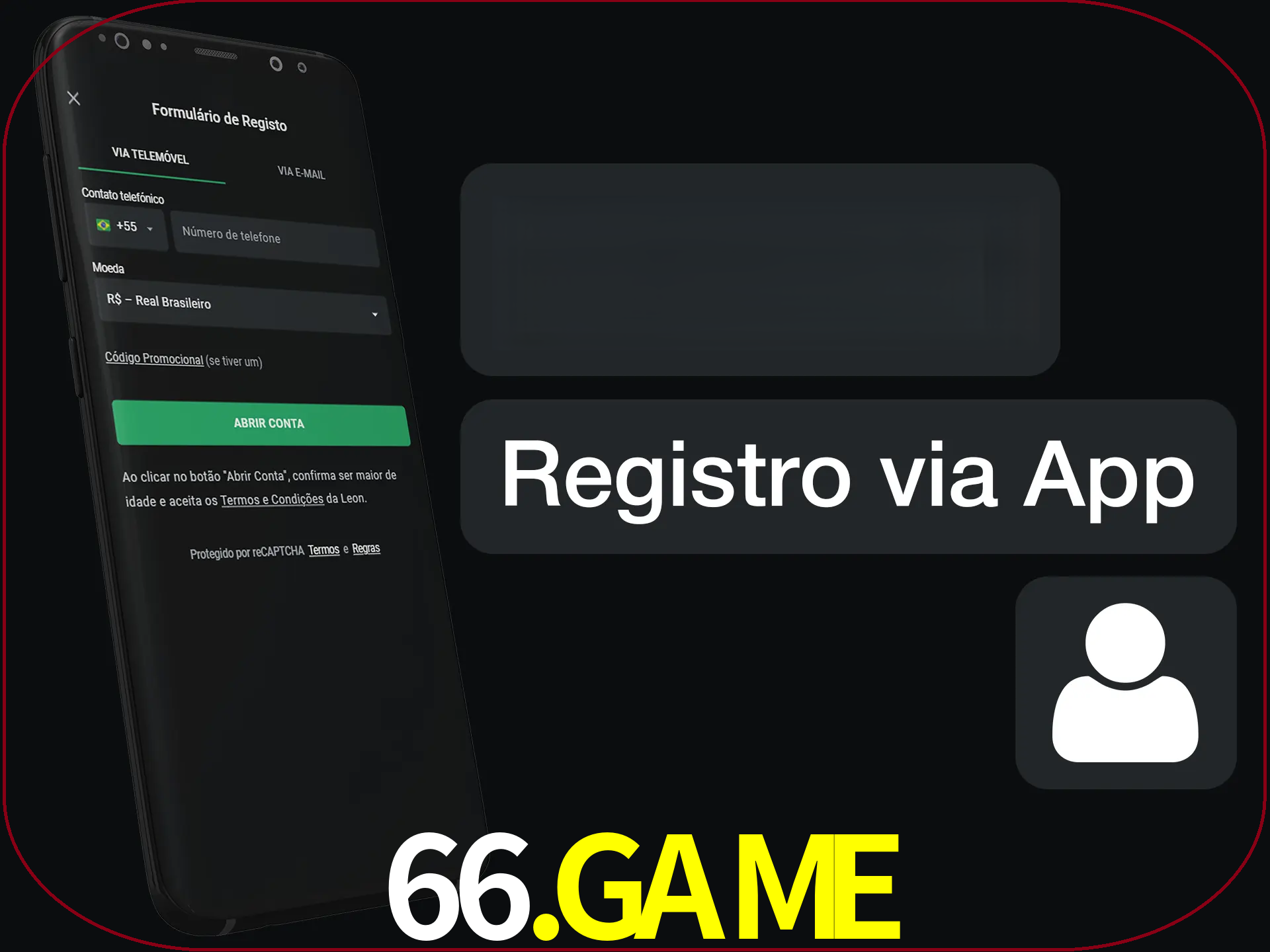 Registre-se com duas etapas usando o aplicativo.