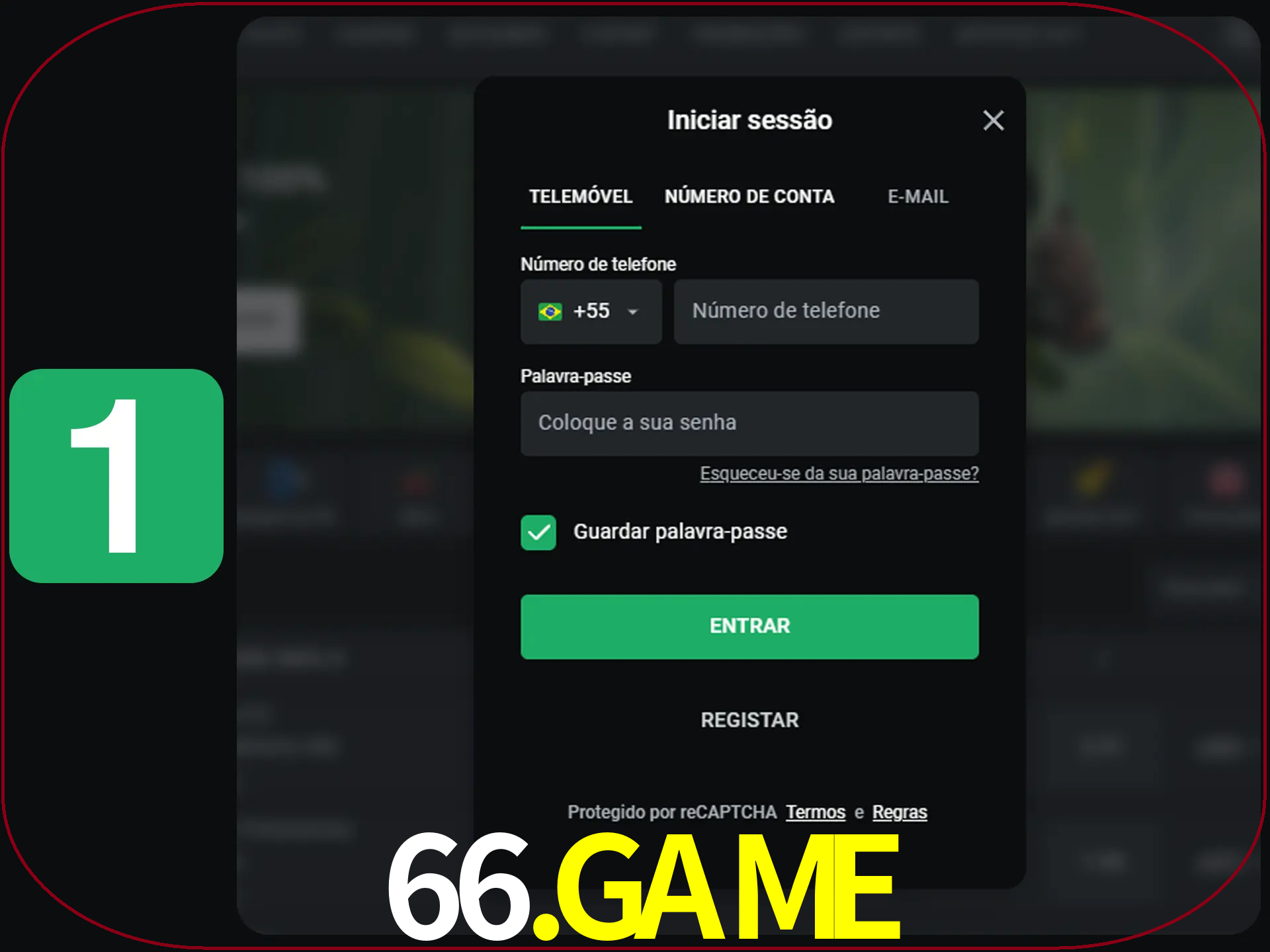Clique no botão Entrar.